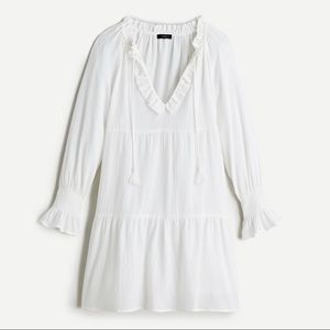 J. Crew Re-Imagined White Tiered tunic dress